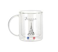 Fabulous Tazza in vetro a doppia parete - France Is Calling Me Eiffel Tower Paris Travel - Tazza da caffè e The Isotherme da 330 ml effetto sospeso anti-bruciore, stampa in Francia