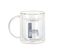Fabulous Tazza in vetro a doppia parete, gioco video, argento non fa la felicità, gioco PS tazza da caffè e isolata, 330 ml, effetto sospeso anti-bruciore, stampa in Francia