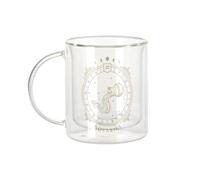 Fabulous Tazza in vetro a doppia parete, motivo: Aquarius Sign Astrology Cartomancy Celestial Astral Forecast Tarocchi - Tazza da caffè e The Isoterme, 330 ml, effetto sospeso anti-bruciore, stampa in