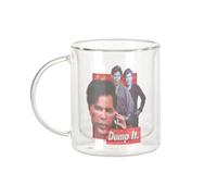 Fabulous Tazza in vetro a doppia parete, motivo: Dump It Crypto Currency Trading Blockchain Finance Business Bitcoin Humour Meme, tazza da caffè e The Isotherme 330 ml, effetto sospeso anti-bruciore