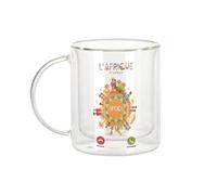 Fabulous Tazza in vetro a doppia parete, motivo "L'Afrique M'Appelle Travel Passion Culture", tazza da caffè e The Isothermerme, 330 ml, effetto sospeso anti-bruciore, stampa in Francia