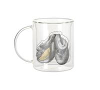 Fabulous Tazza in vetro a doppia parete, motivo: pitone tappeto serpente biologico, illustrazione antica, minimalista, tazza da caffè e isolante, 330 ml, effetto sospeso anti-bruciore, stampa in