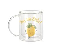 Fabulous Tazza in vetro a doppia parete, non una buccia carina umoristica, gioco di parola limone, tazza da caffè e isolante, 330 ml, effetto sospeso anti-bruciore, stampa in Francia