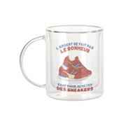 Fabulous Tazza in vetro a doppia parete - Sneakers - L'argento non fa la felicità, alla moda, tazza da caffè e The isotermica, 330 ml, effetto sospeso anti-bruciore, stampa in Francia