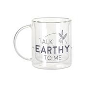 Fabulous Tazza in vetro a doppia parete, Talk Earthy to me Ecology Environment Bio Diversity - Tazza da caffè e The Isotherme 330 ml, effetto sospeso anti-bruciore, stampa in Francia