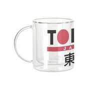 Fabulous Tazza in vetro a doppia parete, Tokyo Japan Asia Culture Città Sakura - Tazza da caffè e The Isotherme 330 ml, effetto sospeso anti-bruciore, stampa in Francia