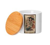 Fabulous Vaso in ceramica con coperchio in bambù - Pub Vintage Nanyang Brothers Tabacco Cina 30's - 473 ml (16 once) - Barattolo