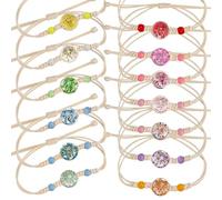 Faburo 13 bracciali dell'amicizia, per bambine, per il compleanno dei bambini, a partire dai 6 7 8 9 10 anni, 8 - 26 cm, braccialetti dell'amicizia in tessuto con fiori colorati, per bambini, ragazze,