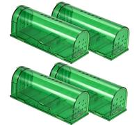Faburo 4 pack Trappola per Topi, Riutilizzabili Trappola per Interni ed Esterni. Rilasciabile Dopo la Cattura, Adatte Topi, Talpe, Criceti e altri Piccoli Roditori. per Cucine Giardini Magazzini.