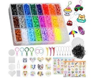 Faburo Hama Beads, 6300 pezzi da 5 mm da stirare con perline da stirare con una scatola di immagazzinaggio, set di perline da stiro, per compleanno, Natale, regalo per bambini fai da te