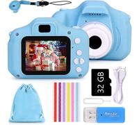 Faburo Kids Camera digitale per bambini Mini fotocamera digitale per bambini Mini giocattolo fotocamera con schermo 1080P e scheda SD da 32 GB, regali creativi