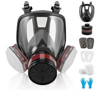 faburo Maschera di Respiratore Integrale Riutilizzabile, Maschera Antigas Maschera Antipolvere Professionali con Filtri a Carbone Attivo per Verniciatura Saldatura Smerigliatura