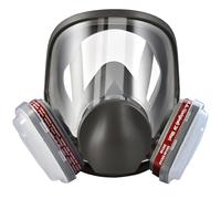 faburo Respiratore viso completo riutilizzabile protezione respiratore viso con 10 filtri di ricambio 5 paia di guanti per vernice particelle di polvere, resina epossidica, levigatura, saldatura