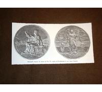 Fac simile Medaglia per Papa Pio IX a Napoli ospite di Ferdinando II di Borbone