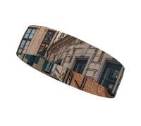Facade Architecture - Fascia per capelli con immagine urbana, per donne e uomini, adatta a tutte le dimensioni della testa, ultra assorbente e antiscivolo, per corsa, yoga, palestra