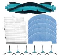 FACAIIO 16 Pz Set di Accessori Main Side Brush Filtro Mop Panno Kit Per Conga 2499 Robot Aspirapolvere Pezzo di Ricambio Icluding 1 Spazzola Principale 5 Panni Mop 6 Spazzole Laterali 4 filtri
