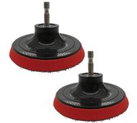 FACAIIO 2 cuscinetti di supporto per lucidatura da 10 cm, con filettatura M10 e gambo esagonale da 6,35 mm, disco in poliuretano per smerigliatrici e trapani, rimozione ruggine del metallo