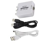 FACAIIO Adattatore convertitore coassiale RCAComposite a RF, modulatore AV 2 RF TV, VCR, registratore DVD e riproduzione, bianco