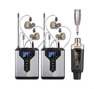 FACAIIO Auricolari professionali wireless per il monitoraggio e lo streaming live per performance sul palco e prove musicali, collegamento audio in tempo reale (1 a 2)