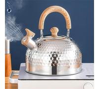 FACAIIO Bollitore da tè a fischio in acciaio inox con manico isolato per campeggio e fornelli, disponibile nelle misure 2L, 3L, 4L