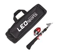 FACAIIO Canna da pesca da 1,6 m e mulinello Combo per acqua dolce e salata, struttura leggera e resistente con corpo in ABS e metallo per il movimento, nero e rosso