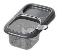 FACAIIO Cestello per lavello da cucina con forte ventosa, filtro a rete fine, scolapiatti portatile per frutta e tè, bianco crema (grigio asiatico)