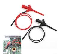 FACAIIO Clip a gancio per test multimetro con molla retrattile, spina a banana da 2 mm per SMD Grabber - 1 kit (nero/rosso), 2 clip di prova + 2 fili