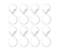FACAIIO Confezione da 8 ganci a S per cucina e bagno, trasparenti, senza trapano, per organizer da parete in plastica PP, 6,4 x 2,9 cm e 9,2 x 4,3 cm, soluzione salvaspazio