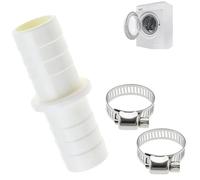 FACAIIO Connettore di scarico per lavatrice con 2 morsetti in metallo, ABS per plastica e acciaio inossidabile, diametro esterno 21 mm, tubo di prolunga per lavastoviglie