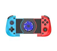 FACAIIO Controller da gioco per telefono cellulare con ventola di raffreddamento, gamepad telescopico per Switch/Android/iOS/PC, joystick wireless 5.2, batteria 370 mAh, nero (blu e rosso)