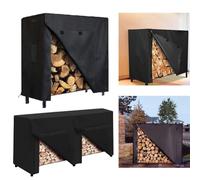 FACAIIO Copertura per legna da ardere da 1,2 m, resistente, rivestimento in PVC Oxford 210D, impermeabile, protezione da polvere e sole, con ventilazione e maniglie imbottite, colore: nero e argento