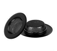 FACAIIO Filtri per lavello da cucina in acciaio inox, con filtro a cestello da 11 cm, colore nero moderno, per la maggior parte degli scarichi dei lavelli, confezione da 2 pezzi