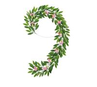 FACAIIO Fiori artificiali rampicanti con foglie verdi e piccole rose, 200 cm, in rattan di seta da appendere, per la decorazione della casa e del giardino