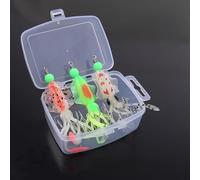 FACAIIO Glow Esca da pesca a doppio strato con ganci per ombrello, per esche in plastica morbida che si illumina al buio, per acqua salata e acqua dolce, 11 cm, confezione da 3