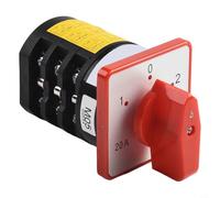 FACAIIO Interruttore di commutazione manopola selettore di controllo 380V 4 Sezione 3 Posizioni per applicazioni motori, plastica ignifuga, 80x60x60 mm, nero+rosso