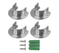 FACAIIO Kit di staffe per tubo rotondo, 32 mm, per armadio, staffa di montaggio a forma di U in acciaio inossidabile con design a 3 fori, confezione da 4