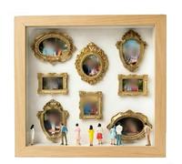 FACAIIO Kit fai da te con sagome museali, con 8 per mini cornici, 10 statuette per anniversario, compleanno, casa, bianco (legno)