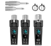 FACAIIO Kit microfono wireless con 0,2% THD, risposta 20Hz-20kHz prestazioni affidabili del palcoscenico, corpo in ABS compatto, portata 30-50 m (uno tira due)
