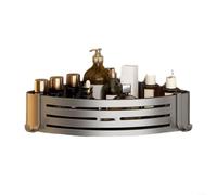 FACAIIO Mensola angolare triangolare con ganci e doppia ventosa, efficiente organizer triangolare per bagno e cucina (grigio)