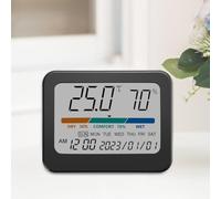 FACAIIO Monitor di temperatura e umidità interna con grande schermo a colori, calendario e orologio, interruttore Celsius/Fahrenheit