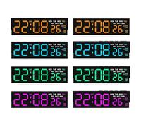 FACAIIO Orologio da parete digitale a LED di grandi dimensioni, con visualizzazione di ora, data, temperatura, sveglia multifunzione con luce notturna per oscuramento automatico, display facile da