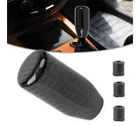 FACAIIO Pomello del cambio manuale in fibra di carbonio forgiato nero - adattatore filettato 8 mm/10 mm/12 mm, misura universale per cambio standard