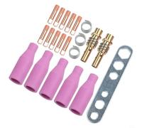 FACAIIO Punte di contatto per saldatura 0,8 mm per kit torcia MIG MAG 15AK con supporti per ugelli, chiave a molla, punta conduttiva in ottone