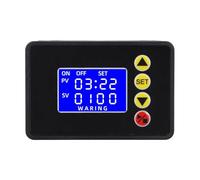 FACAIIO Relè temporizzatore digitale con display LCD, programmata microcomputer Time Controller per interruttore ritardato, intervallo 00:00-99:59, DC12V/24V & AC110V-220V, ABS nero