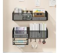 FACAIIO Scaffale da parete resistente, senza trapano, multifunzione, da appendere, per snack e articoli da toeletta, organizer salvaspazio per dormitorio, oro