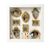 FACAIIO Scatola per sagome museali fai da te, kit cornice con 8 per mini cornici, 10 statuine, anniversario, compleanno, casa, bianco
