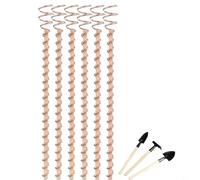 FACAIIO Set di 6 pali per piante in rame con 3 attrezzi da giardino, resistenti alle intemperie, supportano verdure e fiori per incoraggiare la crescita nei giardini domestici (lunghezza totale 34 cm)