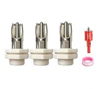 FACAIIO Set di abbeveratoi per capezzoli di maiale in acciaio inossidabile con controllo automatico del flusso, per connettore del serbatoio e apri fori, animali da fattoria, 8 pezzi (set da 3 pezzi)