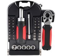 FACAIIO Set di chiavi a bussola con punte per cacciavite e chiave regolabile, 4045 pezzi, in acciaio al cromo vanadio, kit di riparazione auto e fai da te