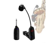 FACAIIO Sistema microfonico wireless UHF con clip in metallo per sassofono tromba e sassofono con ricezione a lunga distanza di 50 m con testa audio condensatore ad alta fedeltà